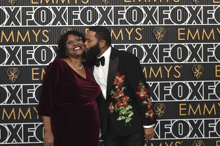 Doris Bowman, left, and Anthony Anderson arrive at the 75th Primetime Emmy Awards on Monday, Jan. 15, 2024, at the Peacock Theatre in Los Angeles. (Photo by Richard Shotwell/Invision/AP)